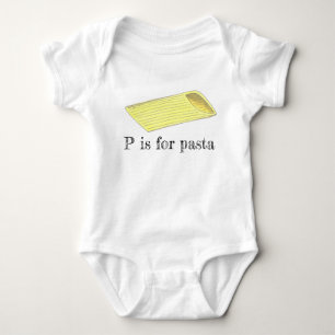 P is for Pasta Italian Food Penne Letter P Foodie Baby Bodysuit