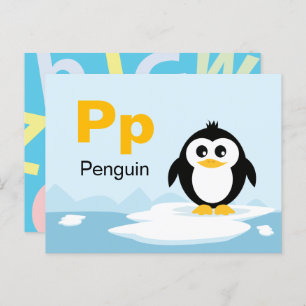 P is for Penguin - Alphabet Flash Card