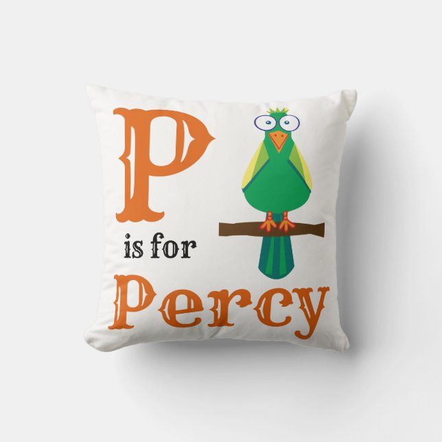 P is for Percy baby boy  Cushion (Front)