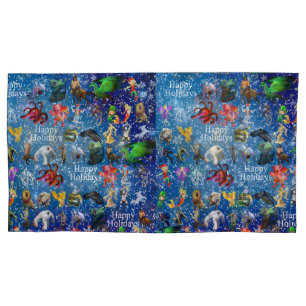 P is for Phoenix Christmas Pillow Case(Blue) Pillowcase