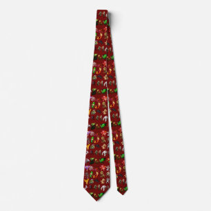 P is for Phoenix Cranberry Background Tie
