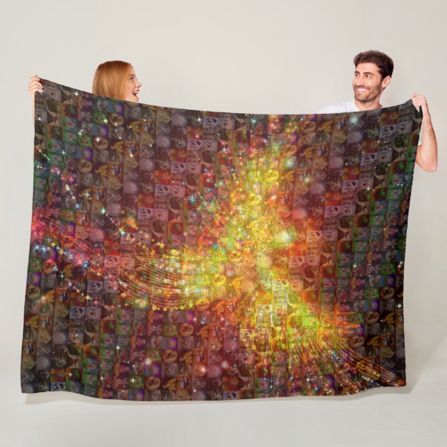 P is for Phoenix Mosaic Fleece Blanket (In Situ)