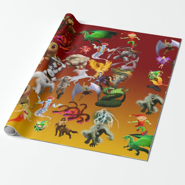 P is for Phoenix Wrapping paper(Gold) Paper (Unrolled)