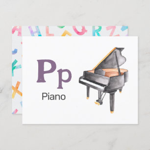 P is for Piano - Alphabet Flash Card
