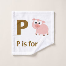 P is for Pig Wash Cloth