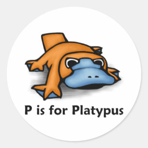 P is for Platypus Classic Round Sticker