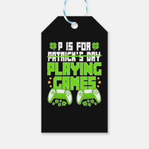 P Is For Playing Games St Patricks Day Funny Gamer Gift Tags