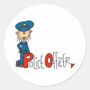 P is for Police Officer Classic Round Sticker