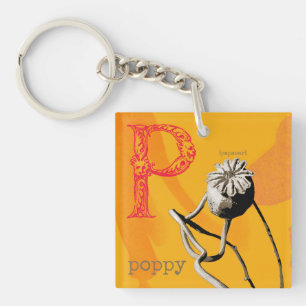 P is for Poppy Key Ring