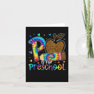 P Is For Preschool Teacher Leopard Back To School Card