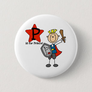 P is for Prince 6 Cm Round Badge