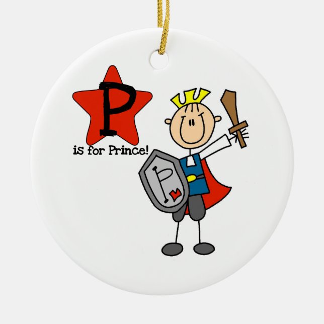 P is for Prince Ceramic Ornament (Front)