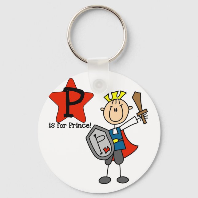 P is for Prince Tshirts and Gifts Key Ring (Front)