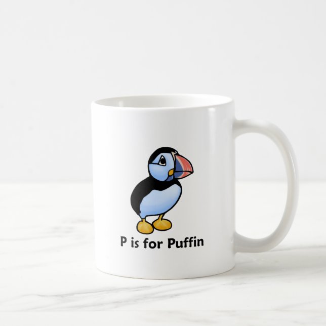 P is for Puffin Coffee Mug (Right)