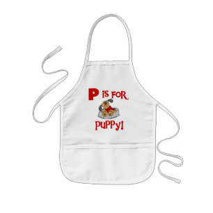 P is for Puppy Tshirts and Gifts Kids Apron