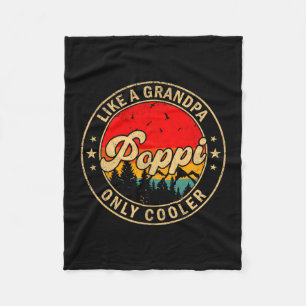 P Like A Grandpa Only Cooler Retro For Papa Grandp Fleece Blanket