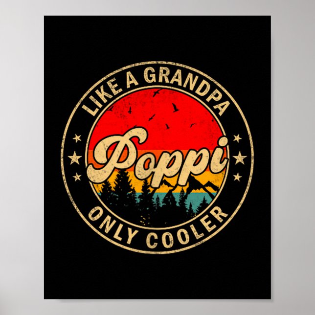 P Like A Grandpa Only Cooler Retro For Papa Grandp Poster (Front)