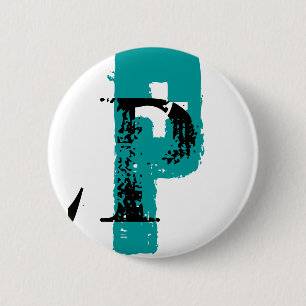 P monogram 6 cm round badge