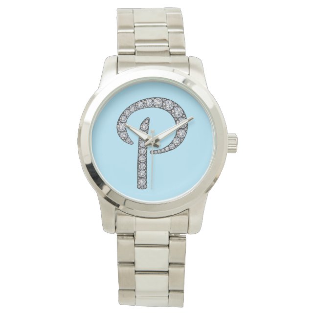 P monogram bling wristwatch (Front)