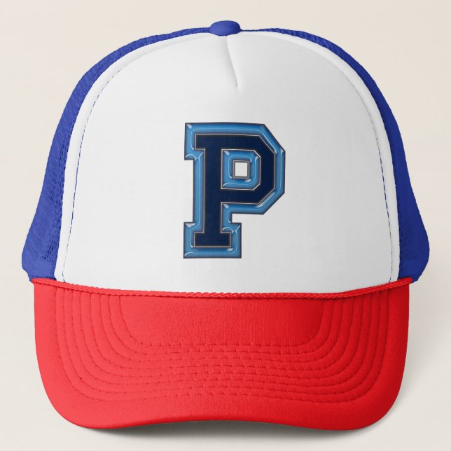 "P" Monogrammed Trucker Hat (Front)