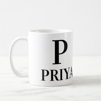 (P) NAME, LETTER & POSITIVE DESCRIPTION CUSTOMISE COFFEE MUG