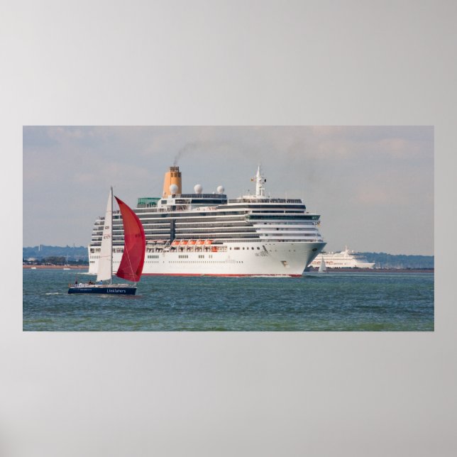 P&O cruise ship Arcadia leaving England Poster (Front)