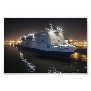 P&O Pride of Hull Ferry at Night Photo Print