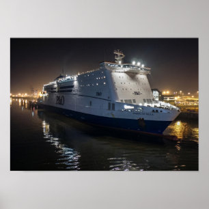 P&O Pride of Hull Ferry at Night Poster