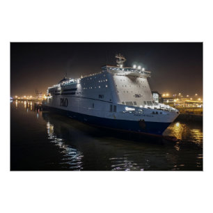 P&O Pride of Hull Ferry at Night Poster