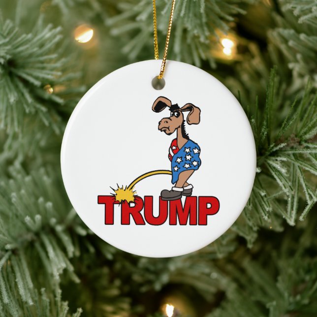 P ON TRUMP - Democrats -- Anti-Trump Design - - Po Ceramic Ornament (Tree)