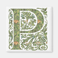 P Ornate Floral Leafy Monogram