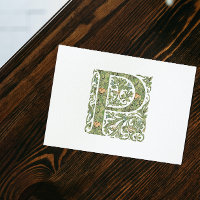 P Ornate Floral Leafy Monogram
