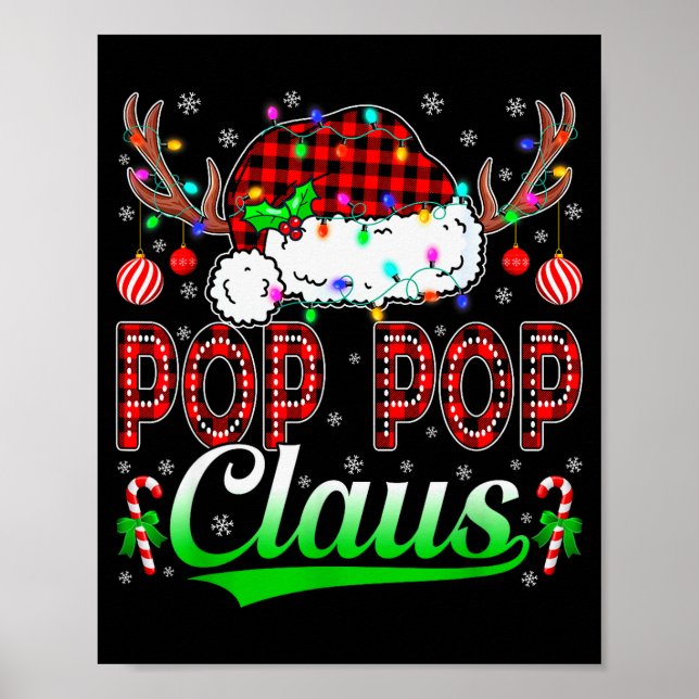 P P Claus Christmas Lights Matching Family Xmas Pa Poster (Front)