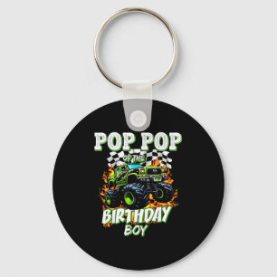P P Of The Birthday Boy Monster Truck Birthday Kid Key Ring