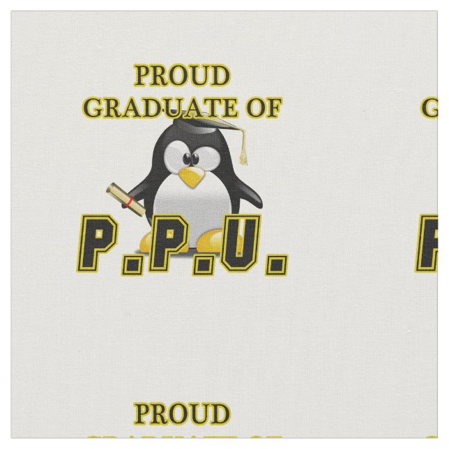 P.P.U. Graduate - Cute Penguin Graduation Fabric (Close Up)