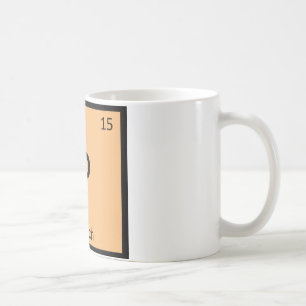 P - Peach Fruit Chemistry Periodic Table Symbol Coffee Mug