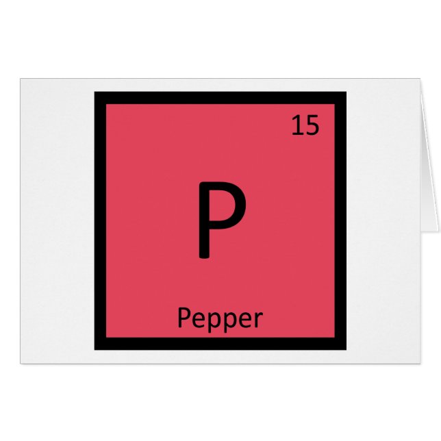 P - Pepper Vegetable Chemistry Periodic Table (Front Horizontal)