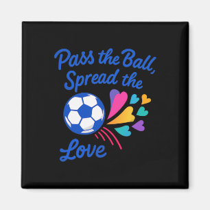 P The Byll Spread The Love Rainbow Soccer Design Magnet
