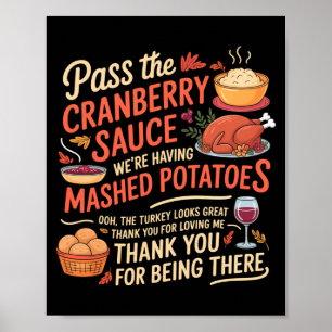 P The Cranberry Sauce Funny Thanksgiving Long Slee Poster
