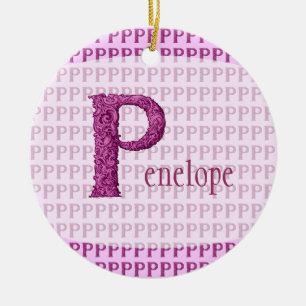 P - The Falck Alphabet (Pink) Ceramic Tree Decoration