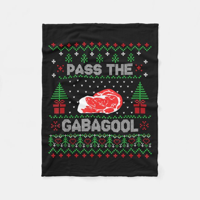 P The Gabagool Tacky Ugly Christmas Sweater For Me Fleece Blanket (Front)