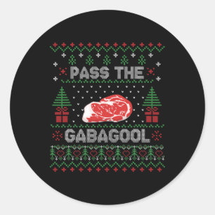 P The Gagool Tacky Ugly Christmas Sweater For Men  Classic Round Sticker