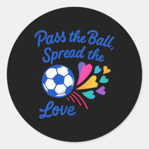 P The Ll Spread The Love Rainbow Soccer Design Classic Round Sticker