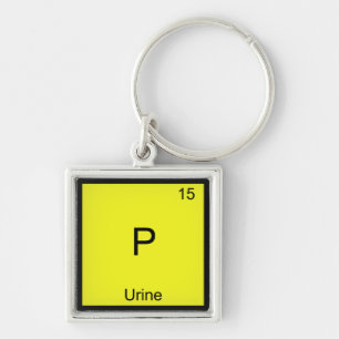P - Urine Chemistry Element Symbol Funny Periodic Key Ring