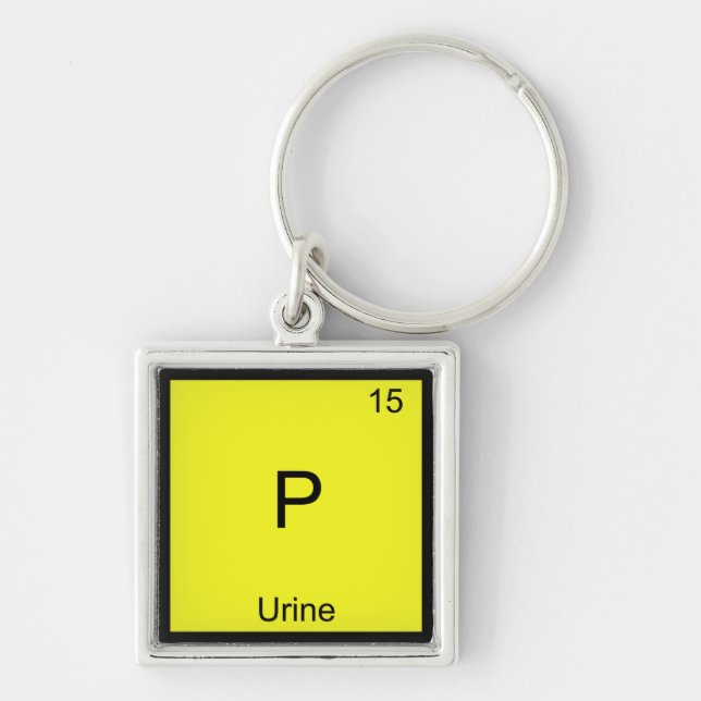 P - Urine Chemistry Element Symbol Funny Periodic Key Ring (Front)