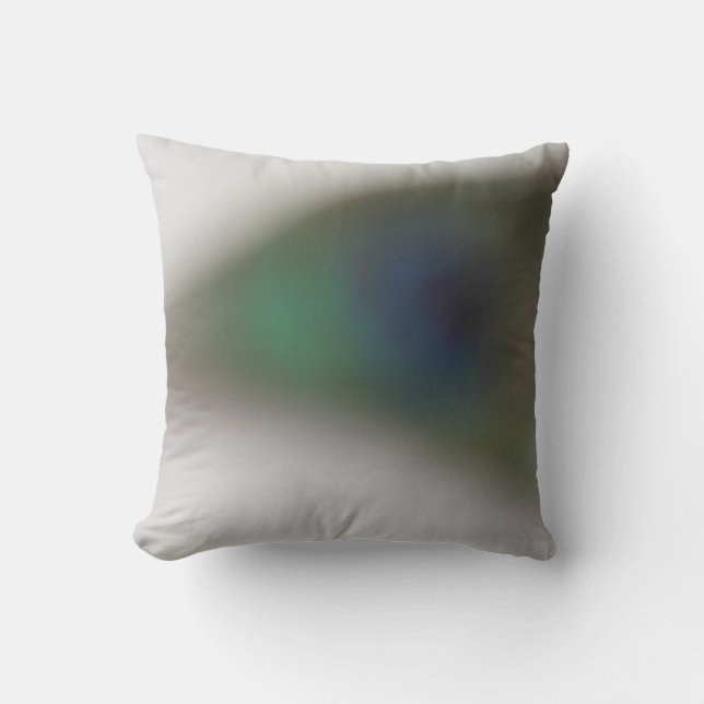 © P Wherrell  Contemporary abstract peacock face Cushion (Front)