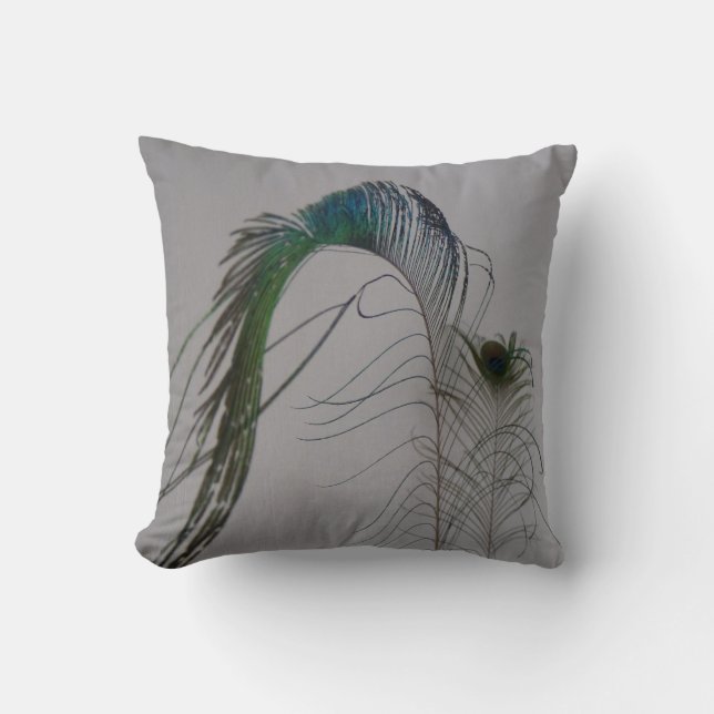 © P Wherrell Elegant fine art peacock feathers Cushion (Front)