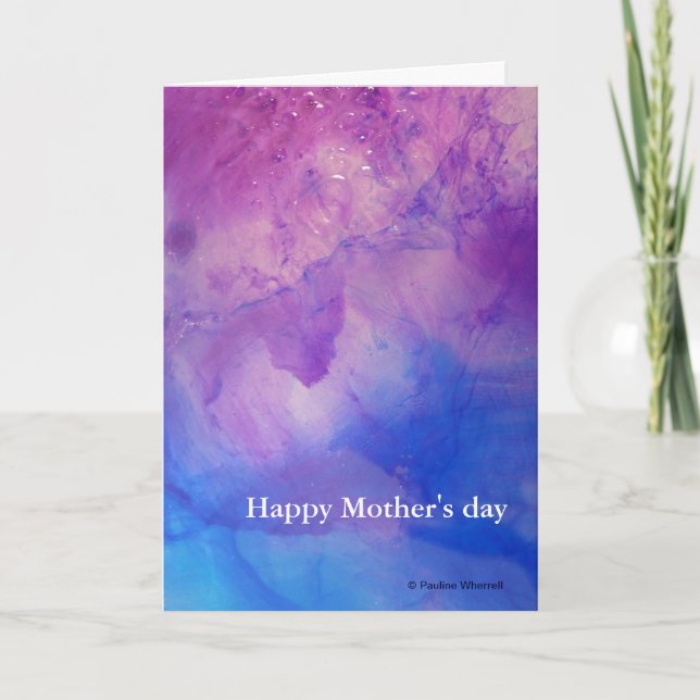 © P Wherrell Floral abstract Happy Mothers Day Card (Front)