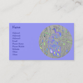 © P Wherrell Stylish trendy impressionist peacock Business Card