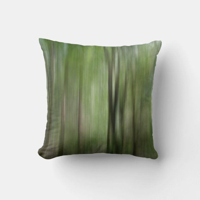 © P Wherrell Woodland blur fine art photo trees Cushion (Front)